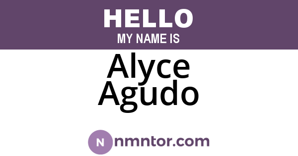 Alyce Agudo