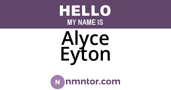 Alyce Eyton