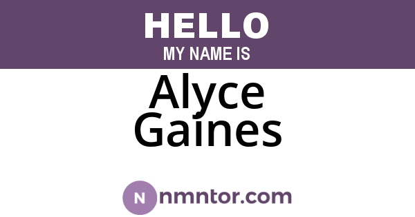 Alyce Gaines