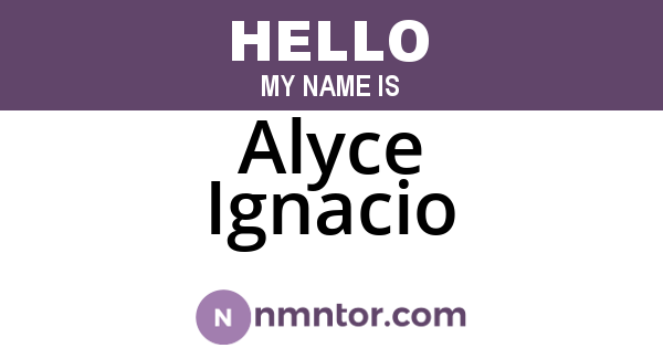 Alyce Ignacio