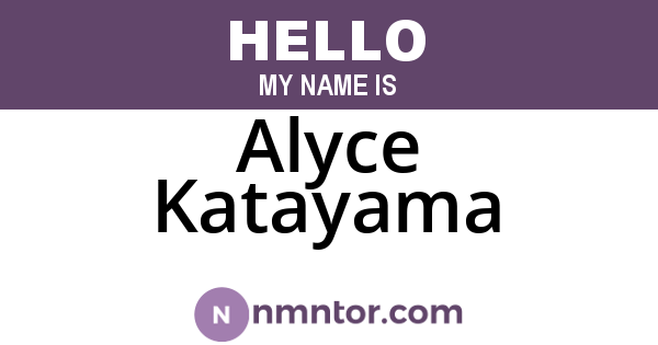 Alyce Katayama