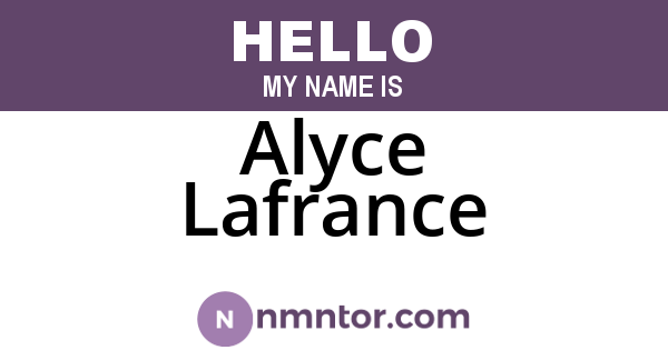 Alyce Lafrance