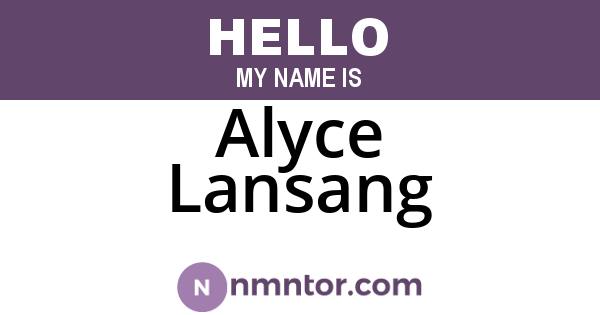 Alyce Lansang