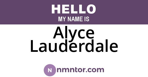 Alyce Lauderdale