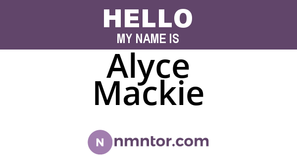 Alyce Mackie