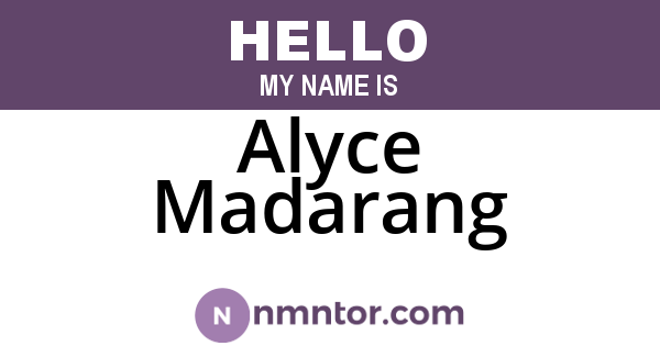Alyce Madarang