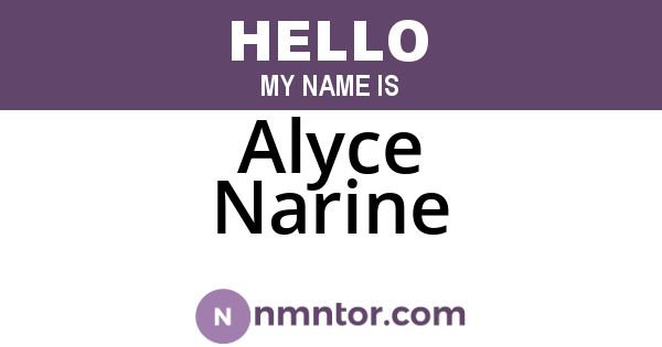 Alyce Narine