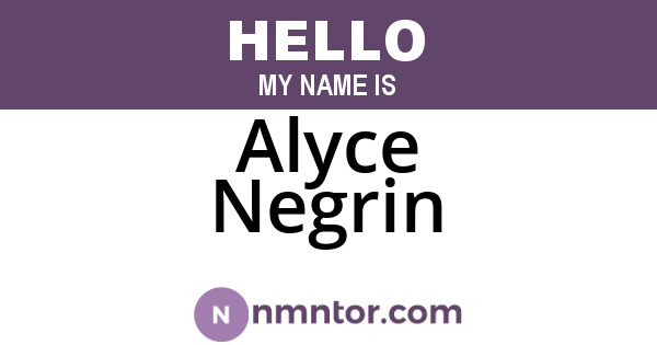 Alyce Negrin