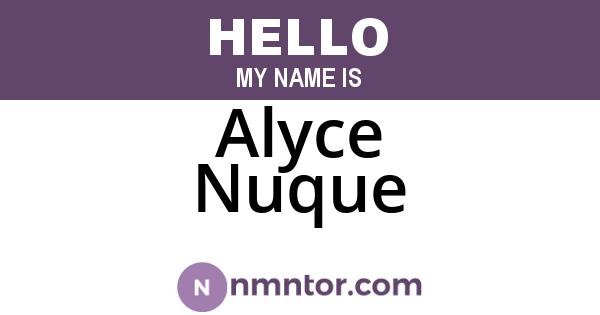 Alyce Nuque