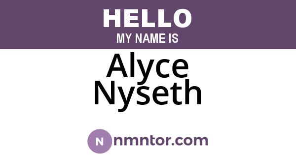 Alyce Nyseth