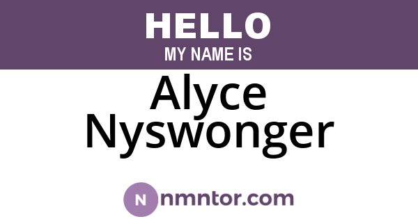 Alyce Nyswonger