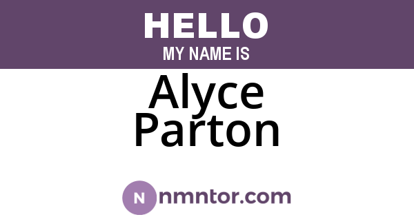 Alyce Parton