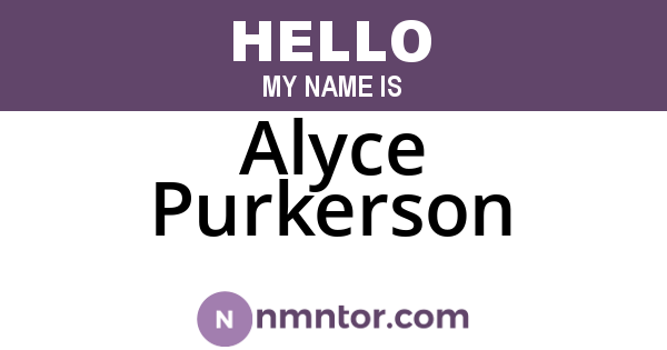 Alyce Purkerson