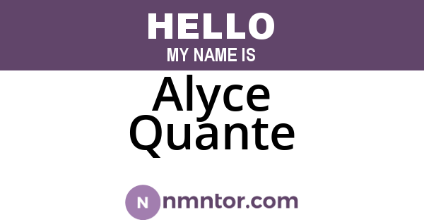 Alyce Quante