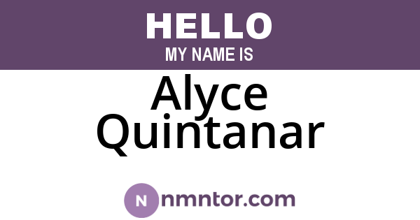 Alyce Quintanar