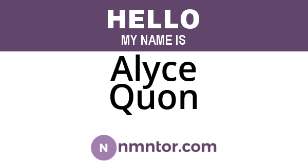 Alyce Quon