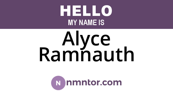 Alyce Ramnauth