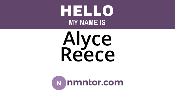 Alyce Reece