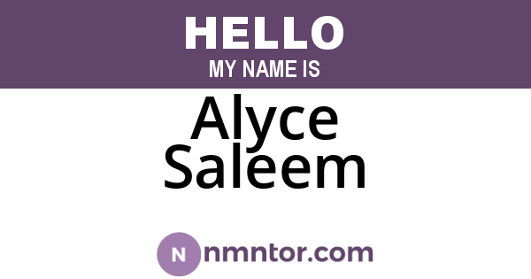 Alyce Saleem