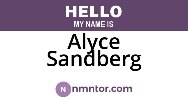 Alyce Sandberg