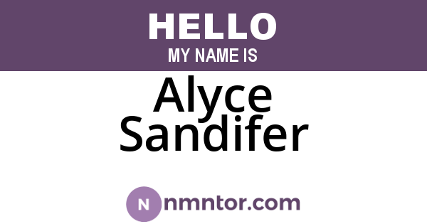 Alyce Sandifer