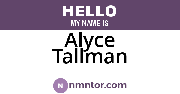 Alyce Tallman