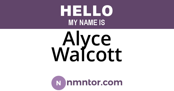 Alyce Walcott