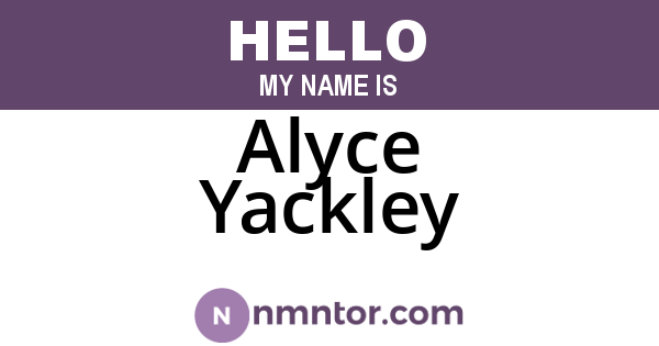 Alyce Yackley