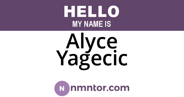 Alyce Yagecic
