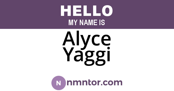Alyce Yaggi