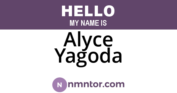 Alyce Yagoda
