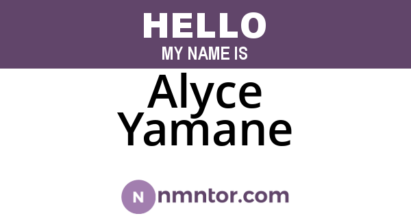Alyce Yamane