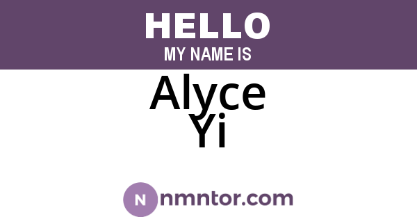Alyce Yi