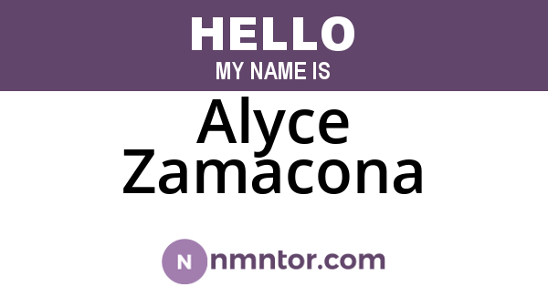 Alyce Zamacona