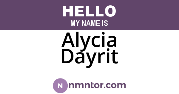 Alycia Dayrit