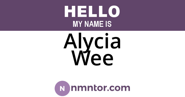 Alycia Wee