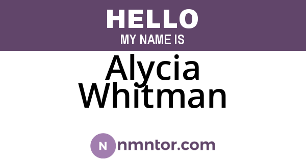 Alycia Whitman
