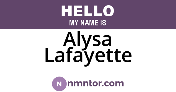 Alysa Lafayette