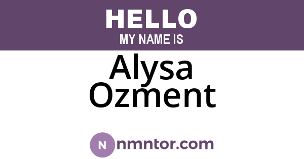 Alysa Ozment