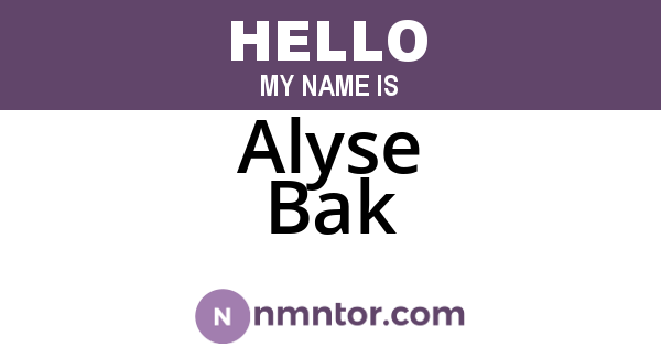 Alyse Bak