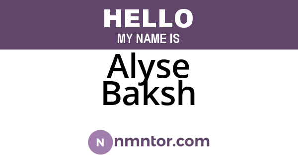 Alyse Baksh