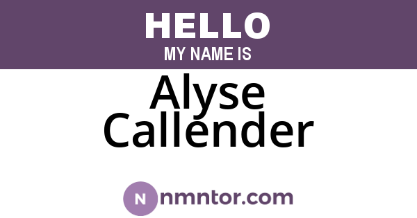 Alyse Callender