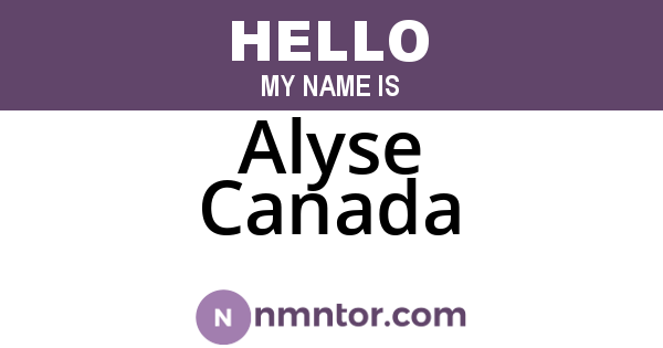 Alyse Canada