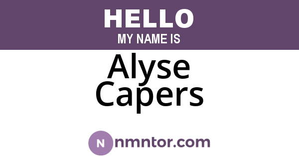 Alyse Capers