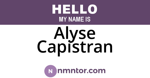 Alyse Capistran