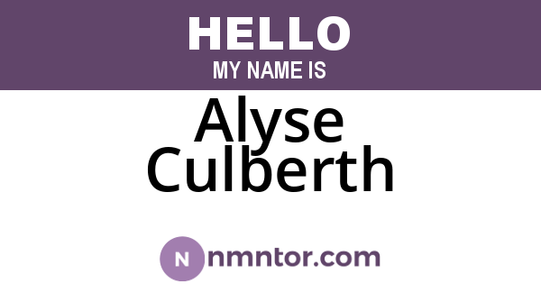 Alyse Culberth
