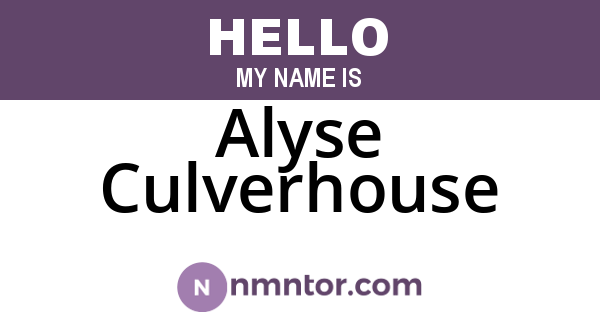 Alyse Culverhouse