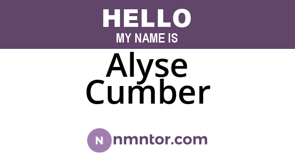 Alyse Cumber