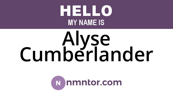 Alyse Cumberlander