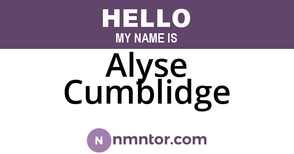 Alyse Cumblidge